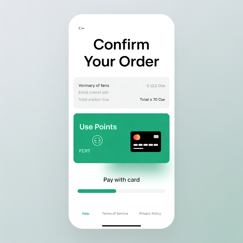 Points + Cash checkout mockup